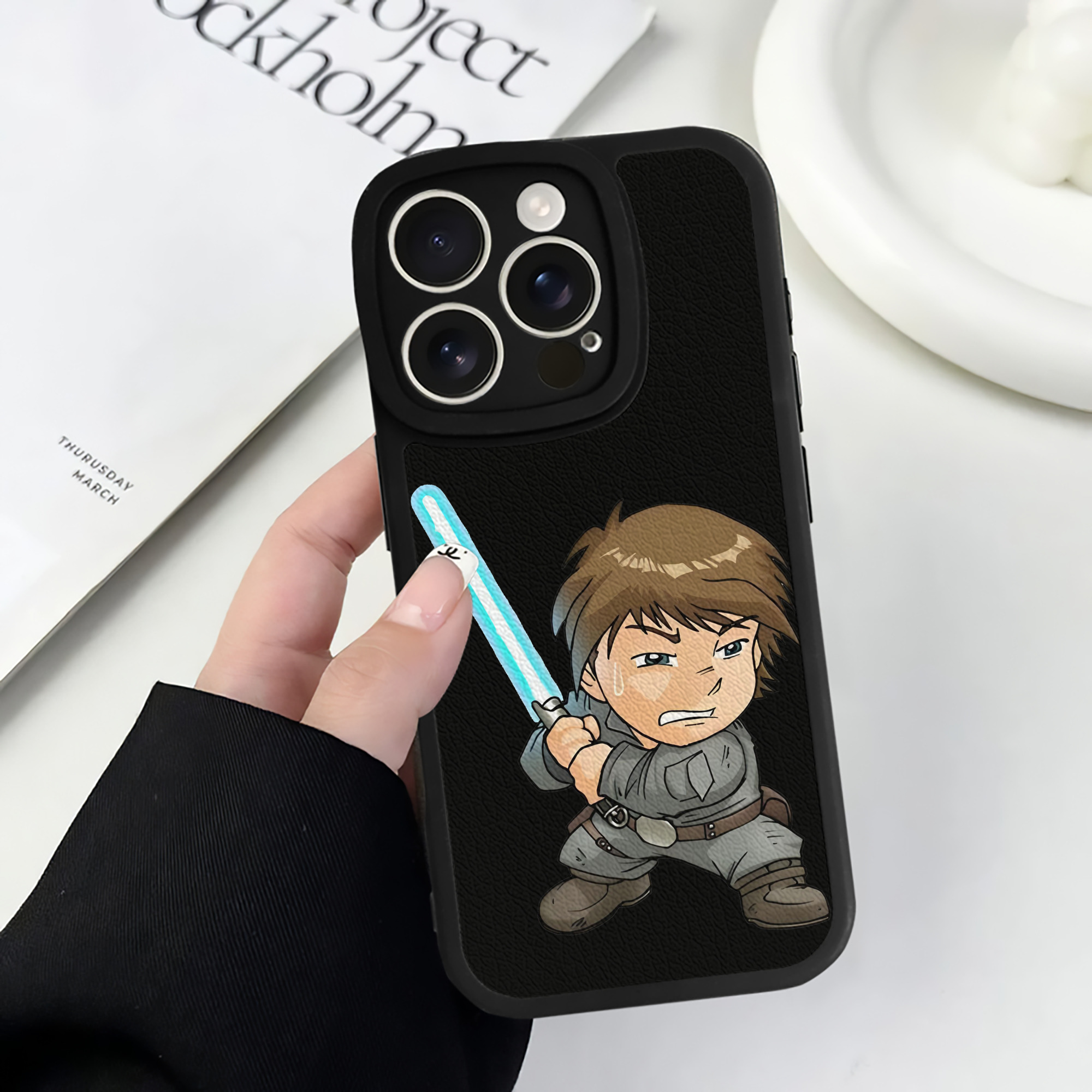 （画像用） スター・ウォーズ Star Wars 【iPhone 16シリーズ対応】シリコンスマホケース（レザー調） 材質：シリコン